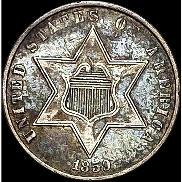 1859 Silver Three-Cent Piece CLOSELY UNCIRCULATED