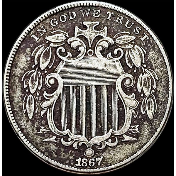 1867 Shield Nickel NEARLY UNCIRCULATED
