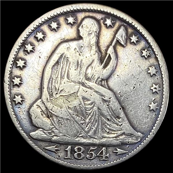 1854-O Arrows Seated Liberty Half Dollar  LIGHTLY CIRCULATED