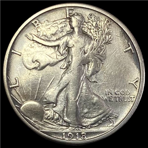 1918-S Walking Liberty Half Dollar NEARLY  UNCIRCULATED