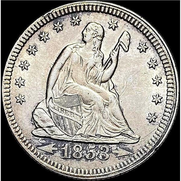 1853 Arrows/Rays Seated Liberty Quarter  UNCIRCULATED