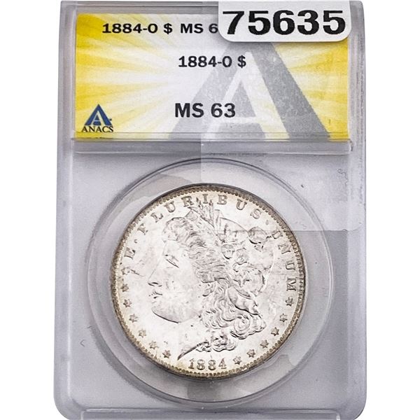 1884-O Morgan Silver Dollar ANACS MS63