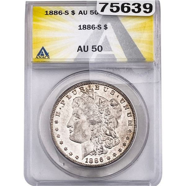 1886-S Morgan Silver Dollar ANACS AU50