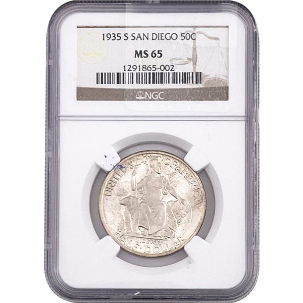 1935-S San Diego Half Dollar NGC MS65
