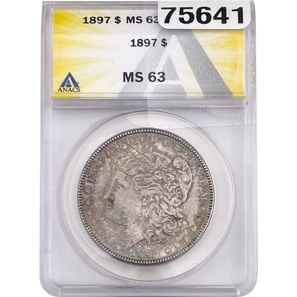 1897 Morgan Silver Dollar ANACS MS63