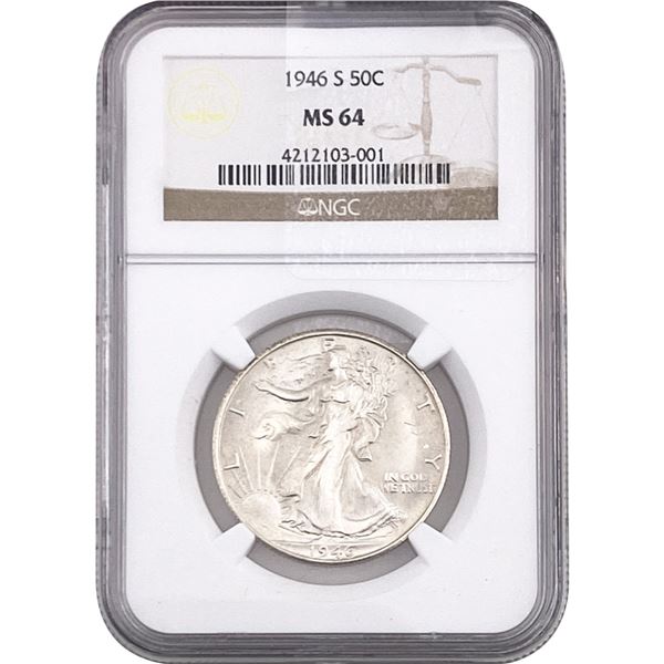 1946-S Walking Liberty Half Dollar NGC MS64