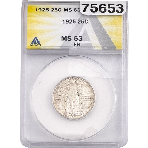 1925 Standing Liberty Quarter ANACS MS63 FH