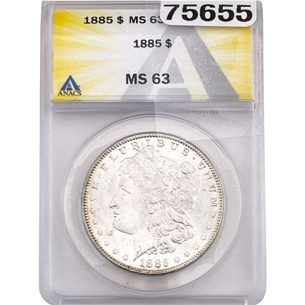 1885 Morgan Silver Dollar ANACS MS63