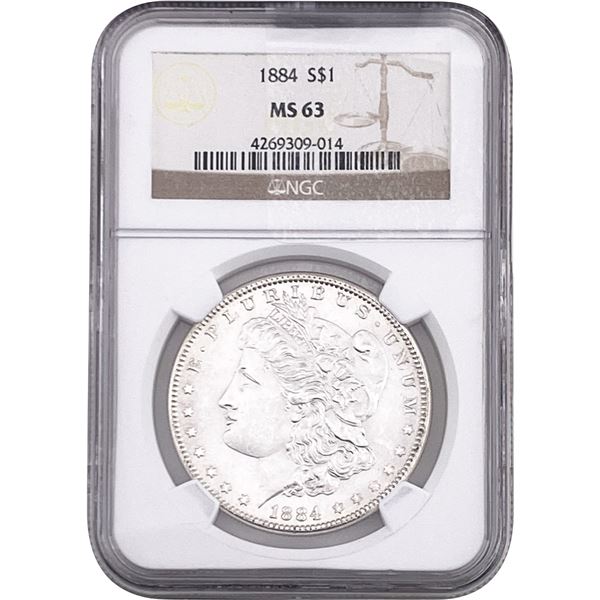 1884 Morgan Silver Dollar NGC MS63