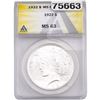 Image 1 : 1922 Silver Peace Dollar ANACS MS63