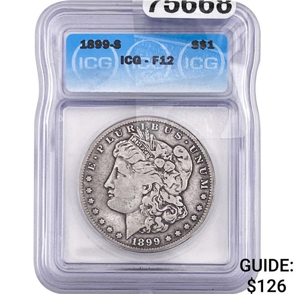 1899-S Morgan Silver Dollar ICG F12