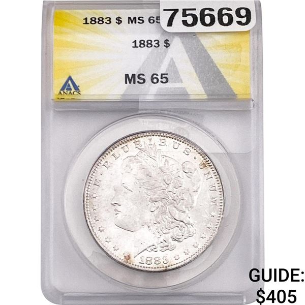 1883 Morgan Silver Dollar ANACS MS65