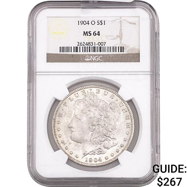 1904-O Morgan Silver Dollar NGC MS64