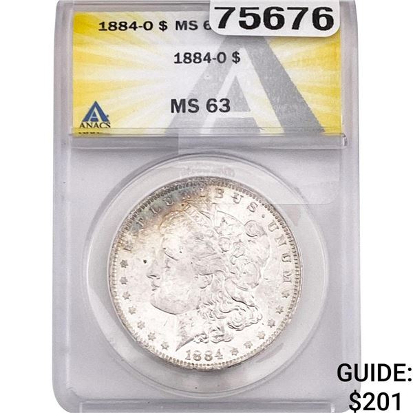 1884-O Morgan Silver Dollar ANACS MS63