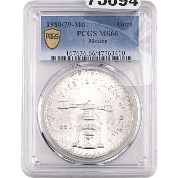 1980/79-Mo Mexico 1 Onza 1oz Silver PCGS MS66
