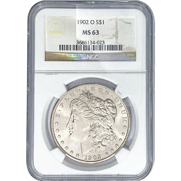 1902-O Morgan Silver Dollar NGC MS63