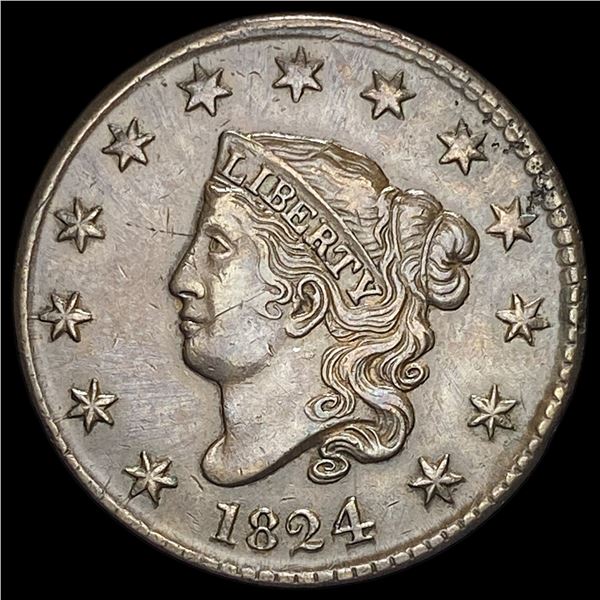 1824 Coronet Head Large Cent CLOSELY UNCIRCULATED