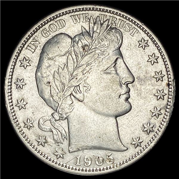 1905-S Silver Barber Half Dollar CLOSELY UNCIRCULATED