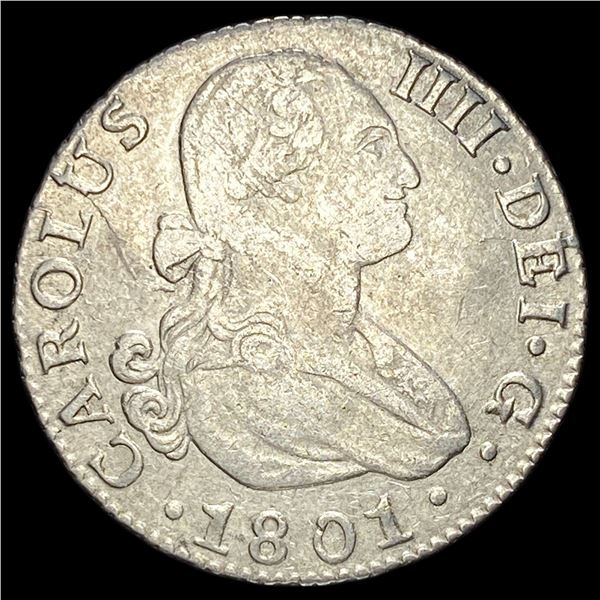 1801-Mo FM Mexico 2 Reales Silver Coin HIGH GRADE
