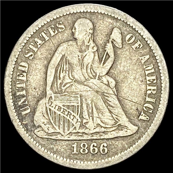 1866-S Silver Seated Liberty Dime NICELY CIRCULATED