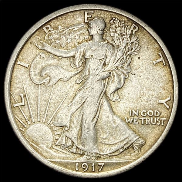 1917-S Silver Half Dollar Walking Liberty NEARLY UNCIRCULATED