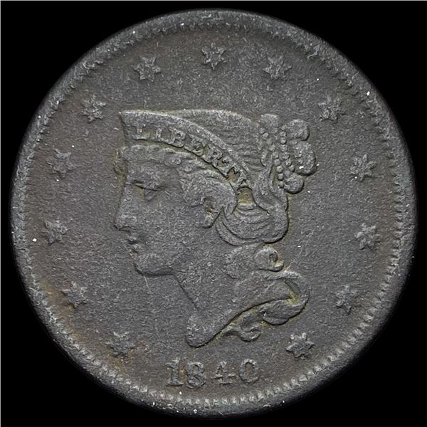 1840 Braided Hair Large Cent LIGHTLY CIRCULATED