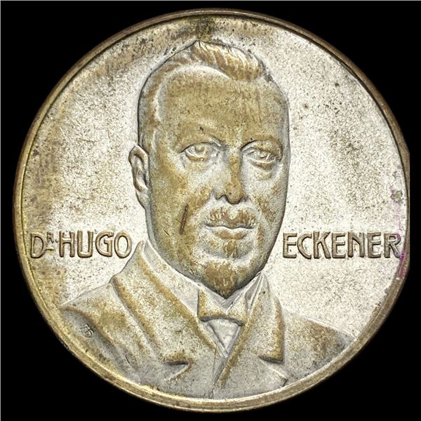 This is a 1924 German Hugo Eckener Zeppelin Medal. HIGH GRADE