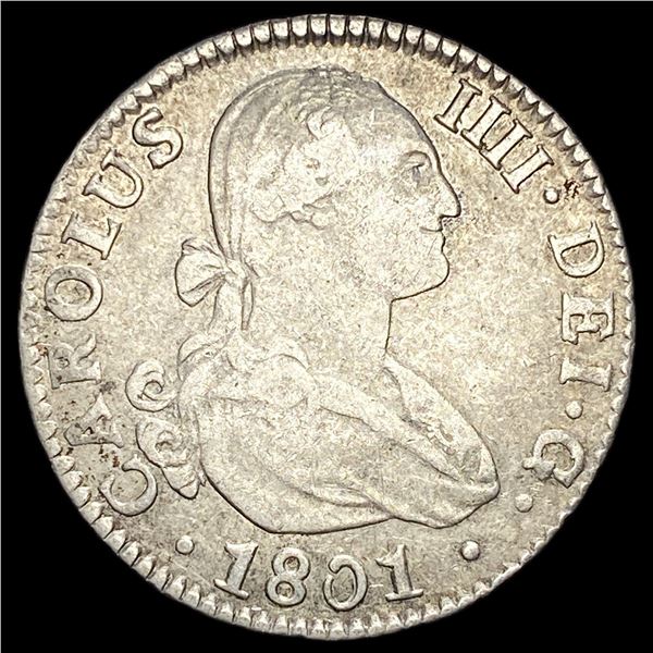 1801 Silver 2 Reales Mexico City Mint (Mo). HIGH GRADE