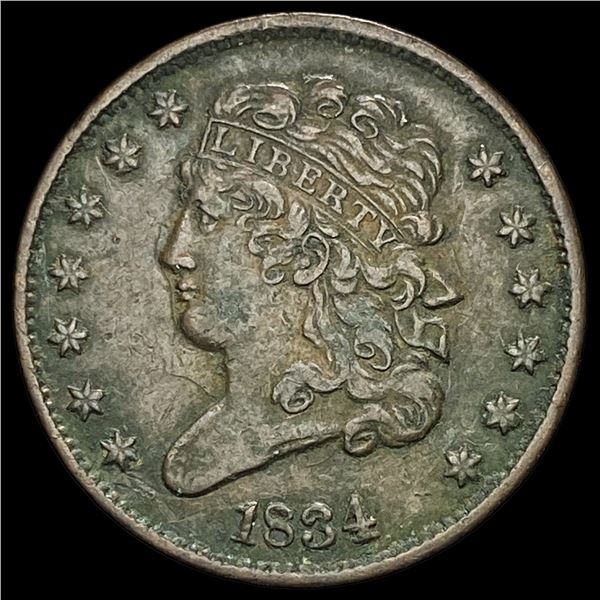 1834 Copper Half Cent NEARLY UNCIRCULATED