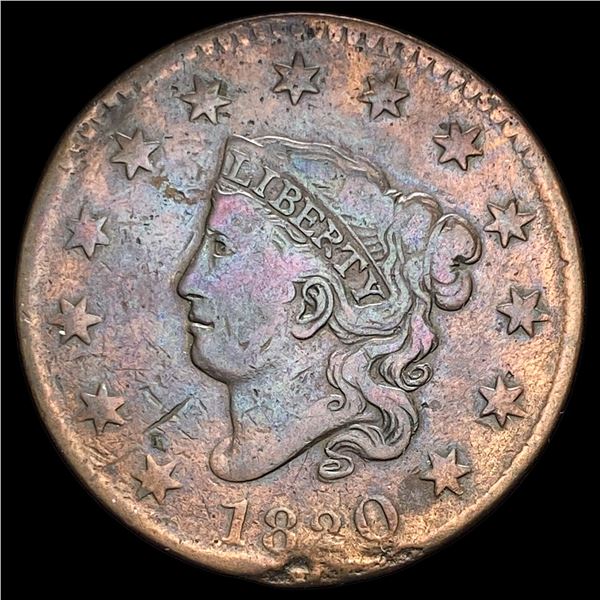 1820 Coronet Head Large Cent LIGHTLY CIRCULATED