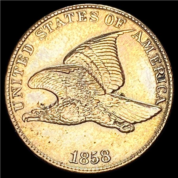 1858 Copper-Nickel Flying Eagle Cent CLOSELY UNCIRCULATED