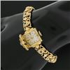 Image 7 : Vintage Gubelin 14mm Watch 18k Yellow Gold Diamond & Emerald Link Bracelet