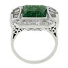 Image 4 : Vintage Platinum 5.2 ctw AGL Square Step Colombian Emerald & Diamond Platter Rin