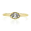 Image 4 : NEW 14k Yellow Gold 0.53 ctw Marquise Bezel Diamond Solitaire Petite Simple Ring