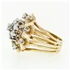 Image 6 : Vintage 14K TT Gold 1.67 ctw Round Brilliant Diamond Cluster Flower Cocktail Rin