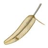 Image 4 : Vintage 18K Gold & Platinum 1 ctw Diamond Polished Long Feather Leaf Brooch Pin