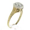 Image 9 : Antique 14k TT Gold .40 ctw Old European Cut Diamond Solitaire Engagement Ring
