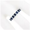 Image 3 : Platinum 1.82 ctw Square Step Cut Sapphire Bar Channel Set Stack Wedding Band Ri