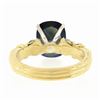 Image 7 : 18k Gold Platinum 3.70 ctw GIA Cushion Dark Bluish Green Sapphire w/ Diamond Rin
