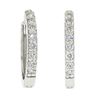 Image 1 : NEW 14k White Gold 0.36 ctw Round Pave Diamond 15.5mm Medium Huggie Hoop Earring