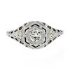 Image 4 : Antique Art Deco 18k Gold 0.26 ctw European Diamond Solitaire Etched Filigree Ri