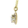 Image 3 : Antique Gold .69 ctw GIA Round Prong Diamond Solitaire Target Pendant & Chain