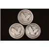 Image 2 : 3-NO DATE SILVER STANDING LIBERTY QUARTERS
