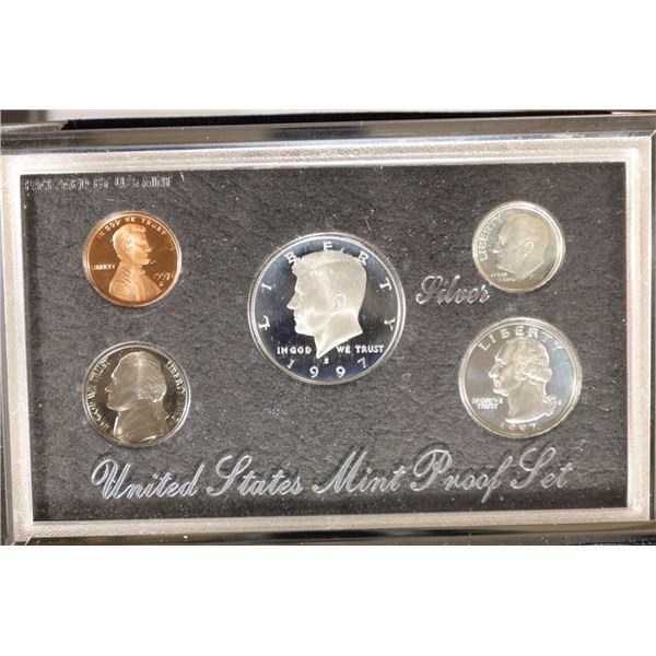 1997 US SILVER PREMIER PROOF SET (WITH BOX) AND