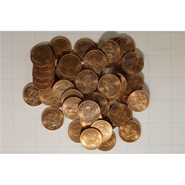 50-1967 GREAT BRITAIN BRILLIANT UNC HALF PENNIES