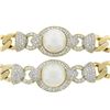 Image 8 : 18k Gold South Sea Pearl & 7.65 ctw Diamond Curb Link Necklace & Bracelet Set