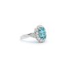 Image 2 : Fashion Blue Zircon & Diamond Halo Ring