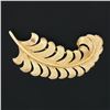 Image 2 : Vintage 14K Yellow Gold Detailed Textured Finish Large Feather Brooch Pin