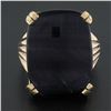 Image 2 : Vintage 9 ctw Yellow Gold 21.3x15.8mm Flat Cushion Black Agate Solitaire Ring