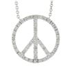 Image 6 : 14k White Gold .50 ctw Round Diamond 17.9mm Peace Sign Pendant & Adjustable Chai